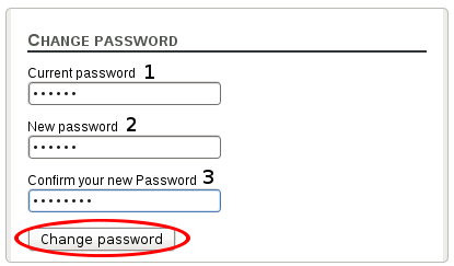 Changing password