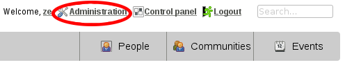 Control panel on menu