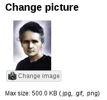 Change picture when editing person profile info