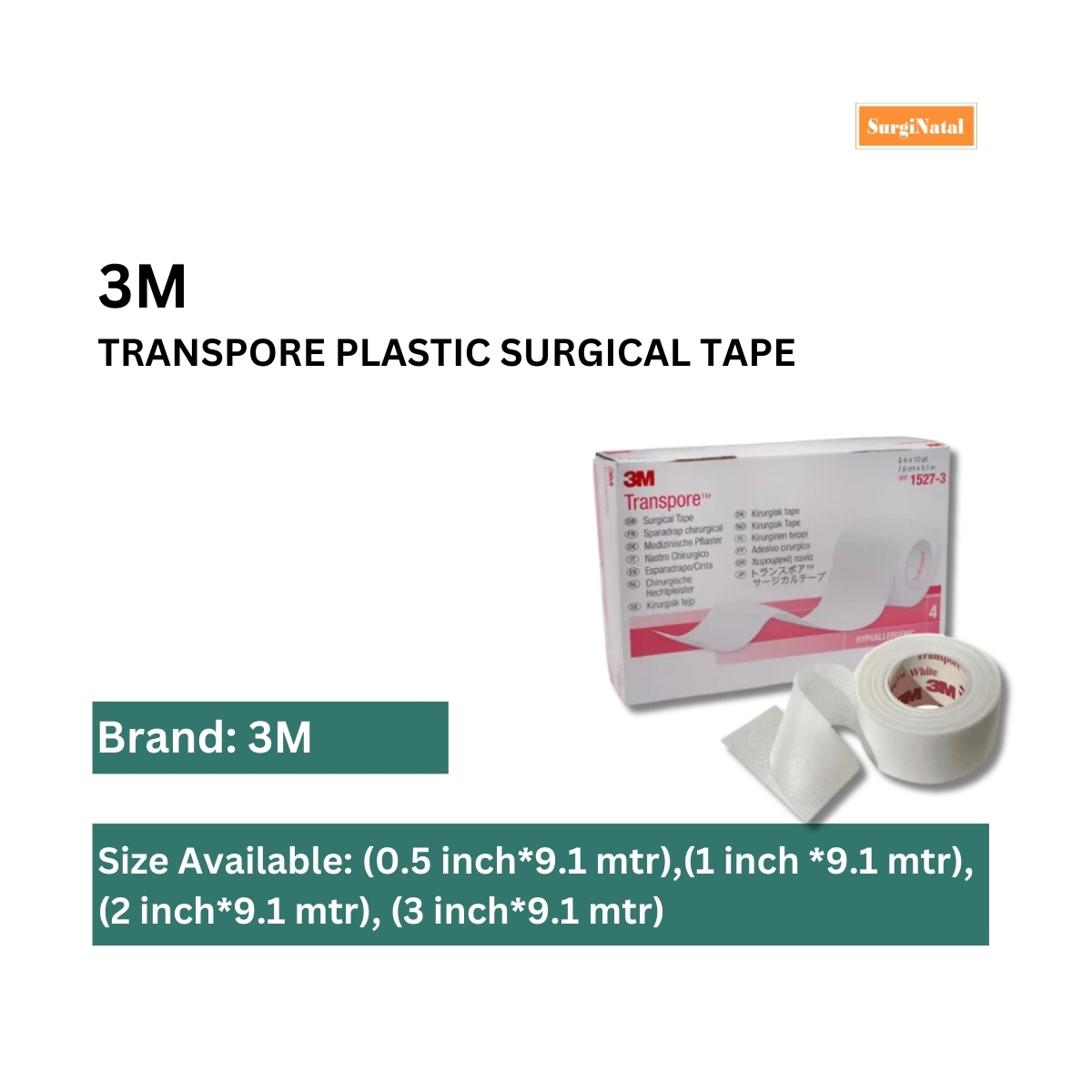 Transpore plastic surgical tape surgical tape