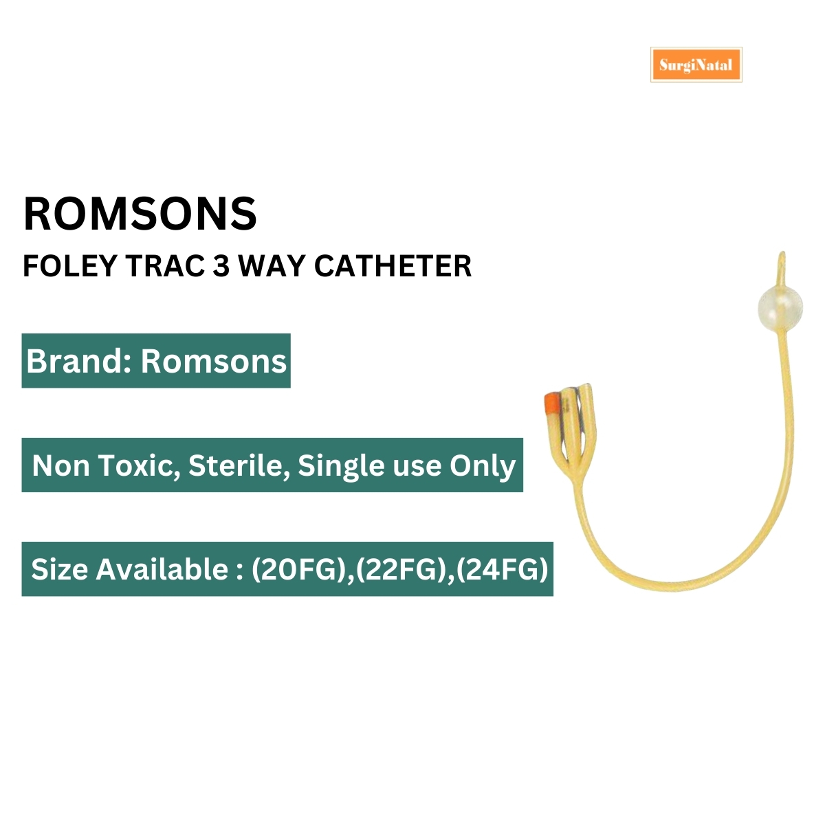 Foley trac 3 way catheter   surginatal