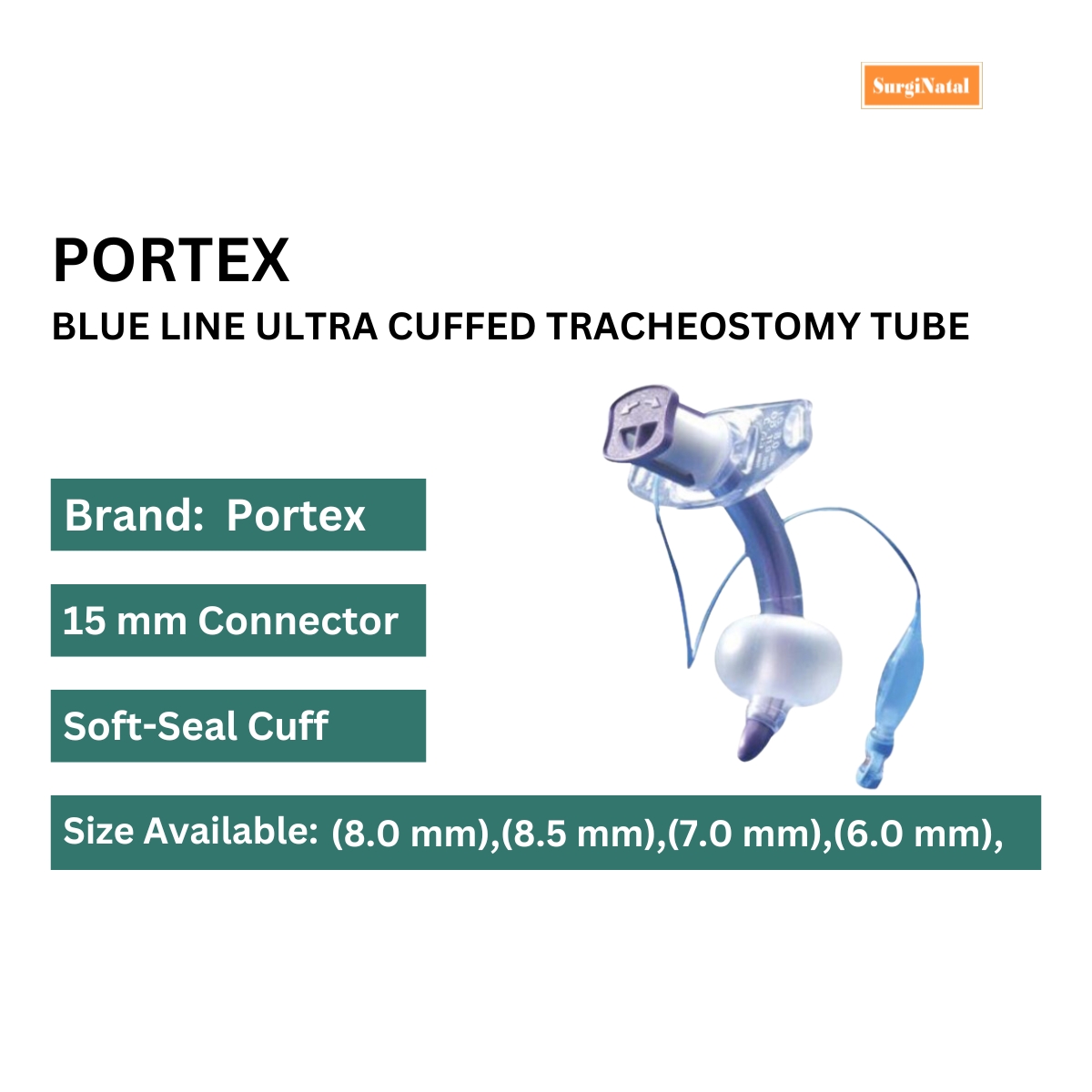 Blue line ultra cuffed tracheostomy tube surgical