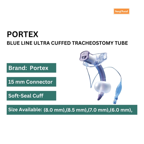 Blue line ultra cuffed tracheostomy tube   surginatal display